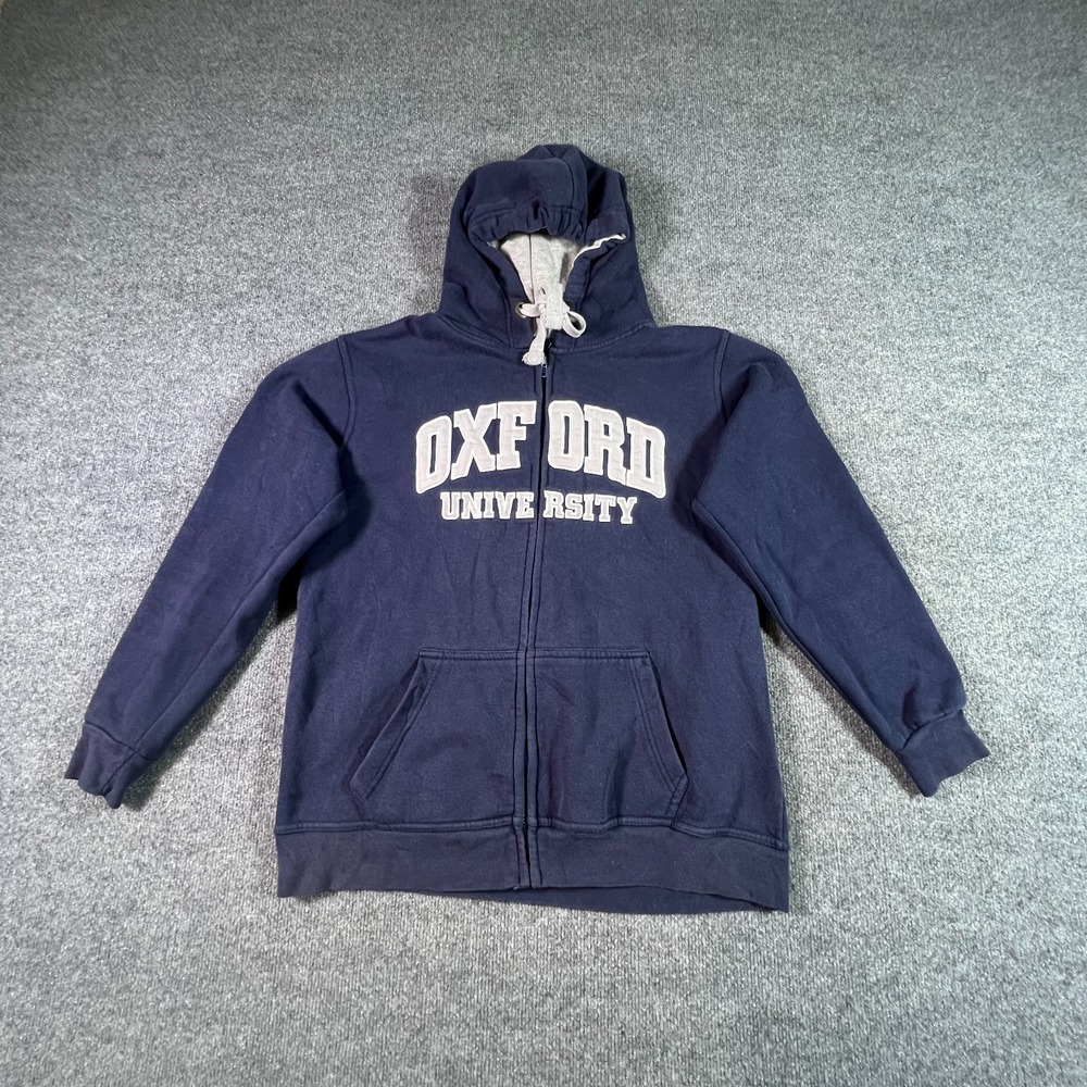 Oxford University GWCC Hoodie Men's L Blue Fleece-Lined Embroidered Full-Zip